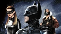 Fond d'écran de la trilogie Dark Knight : Catwoman et Batman