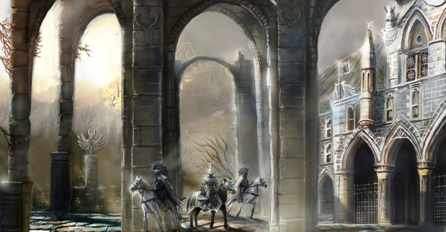 Explore the Majesty of Medieval Architecture in Our Fantasy Wallpaper