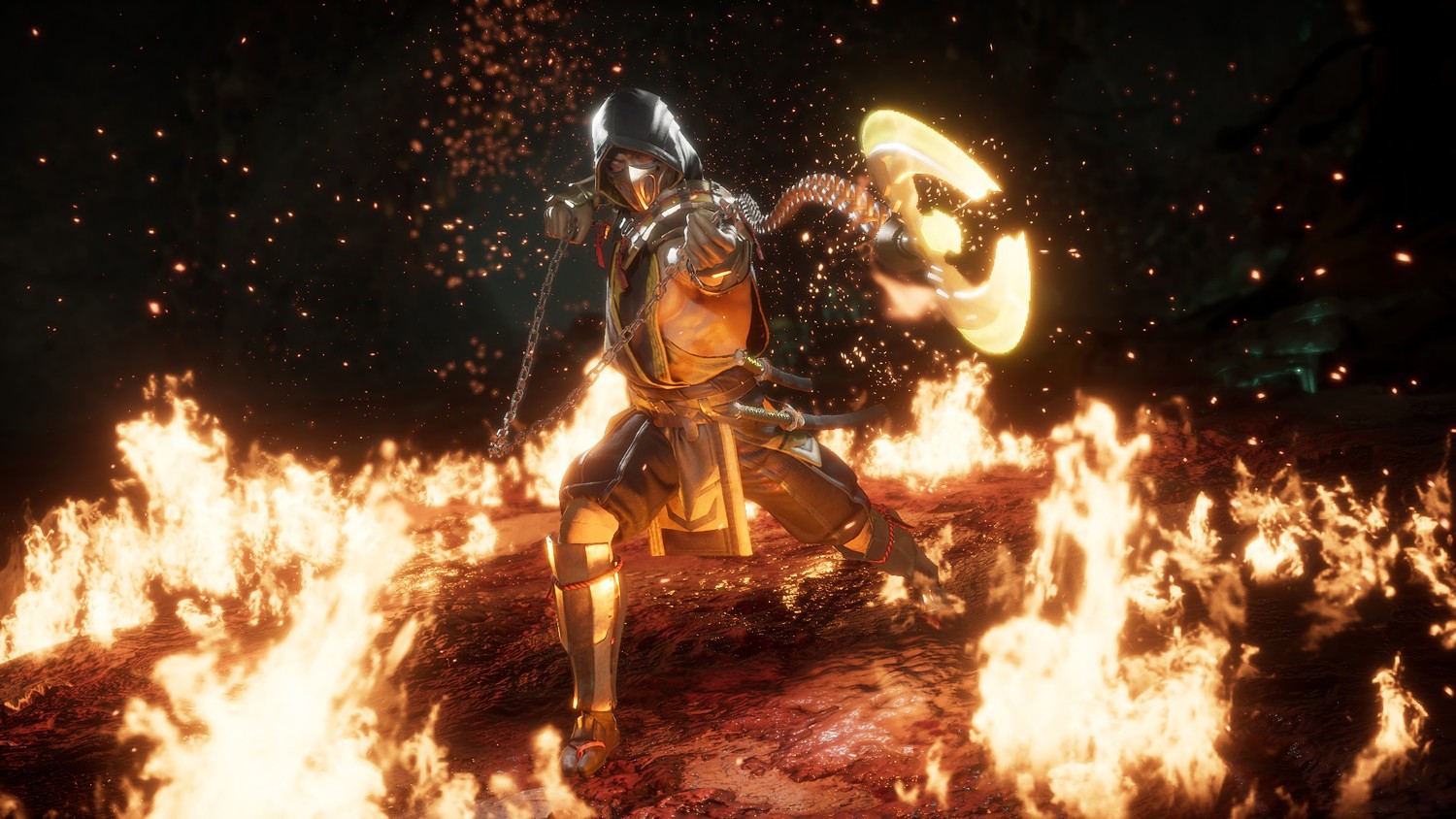 Download Stunning Scorpion Wallpaper from Mortal Kombat 11