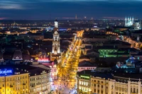 Paisaje urbano de Kazán de noche – Hermoso fondo para tu dispositivo