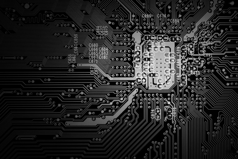 Stunning Monochrome Electronic Circuit Wallpaper