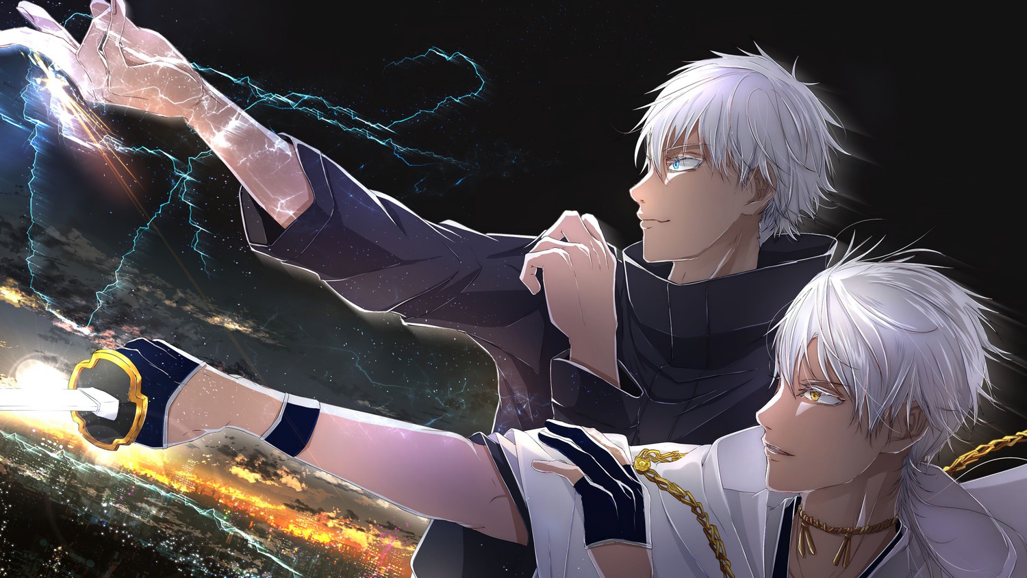 Explore the World of Crossover: Satoru Gojo Meets Tsurumaru Kuninaga in 4K