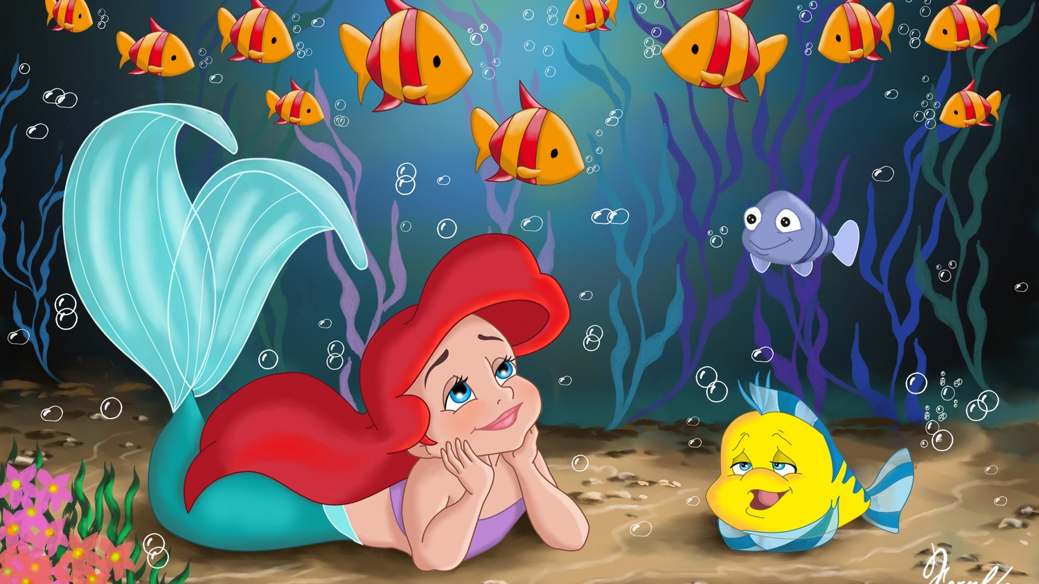 Stunning Disney Princess Wallpaper: Ariel Under the Sea