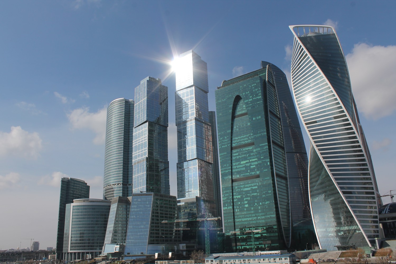 Moscow's Iconic Skyscrapers: A Daytime View