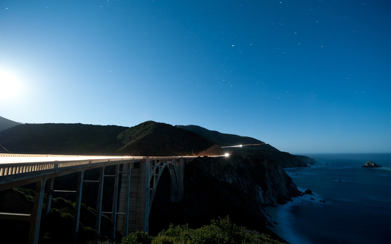 Breathtaking Night View of the Coastline