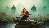 The Last of Us Parte 2: Fondo de pantalla de Ellie tocando la guitarra