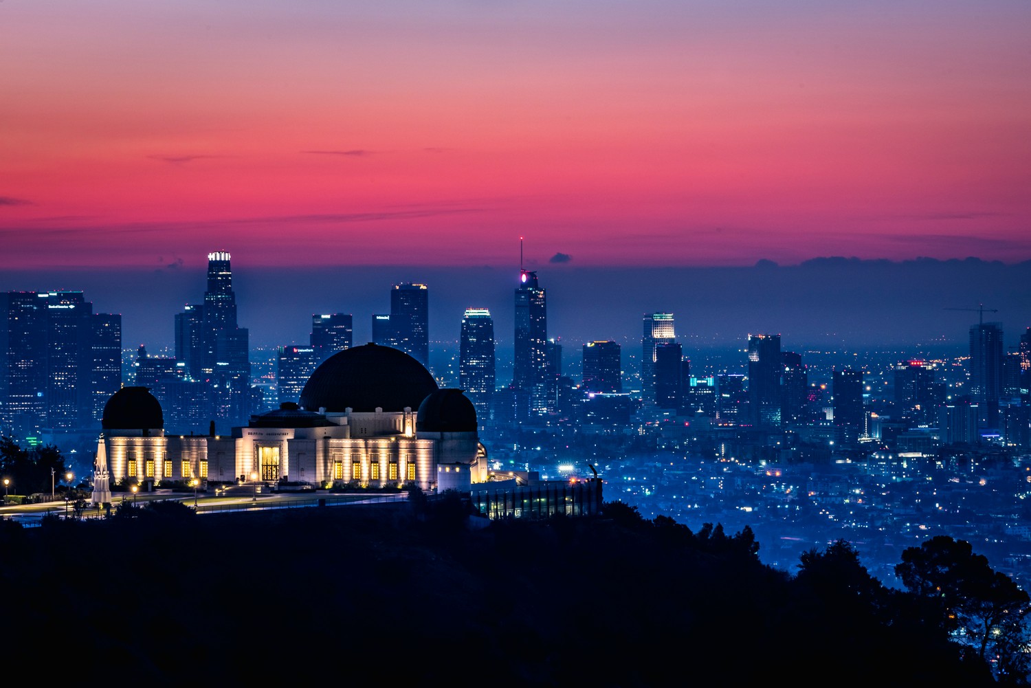 Téléchargez le magnifique Fond d'Écran de l'Aube au Griffith Observatory