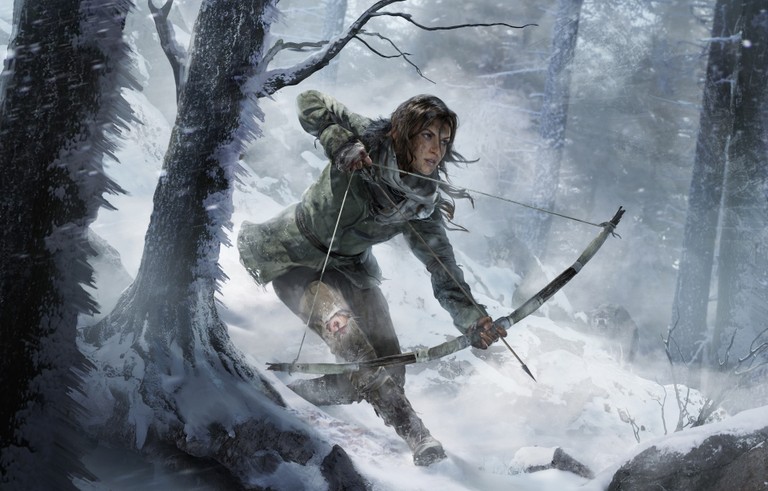 Epic Rise of the Tomb Raider Wallpaper Featuring Lara Croft