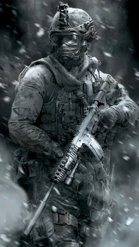 Superbe Fond d'Écran Monochrome de Call of Duty: Modern Warfare 2