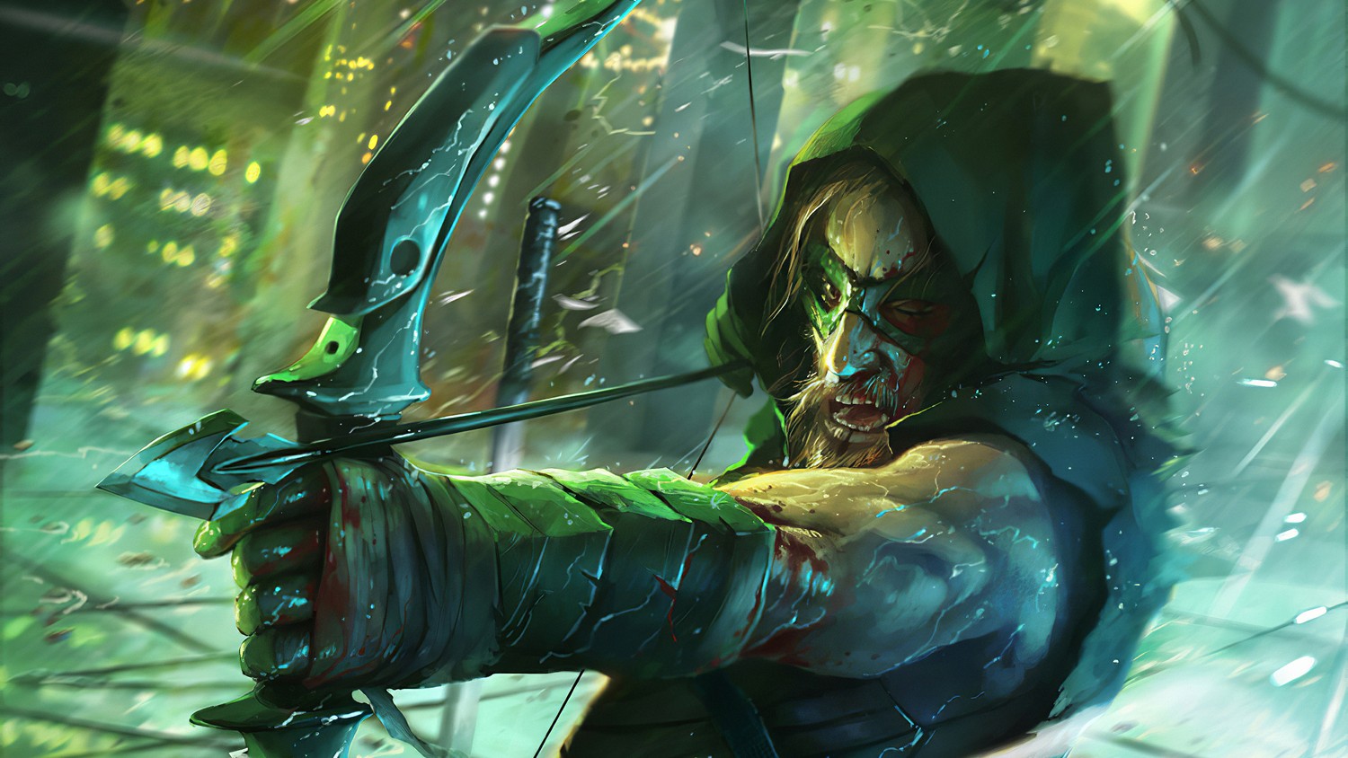 Explore the Action-Packed Green Arrow Wallpaper