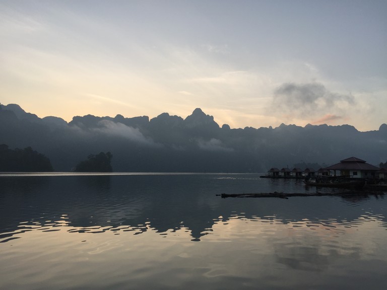 Breathtaking Reflection of Mountains Over Water