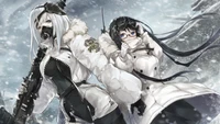 Téléchargez un Étonnant Wallpaper Anime Sci-Fi de Soldats dans la Neige