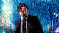 Epic John Wick 3 Wallpaper Featuring Keanu Reeves