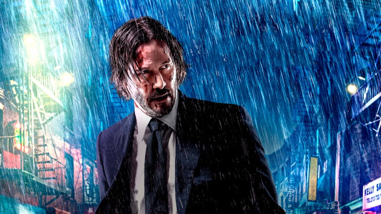 Epic John Wick 3 Wallpaper Featuring Keanu Reeves