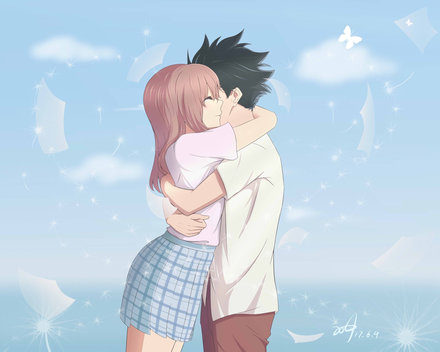 Beautiful Koe no Katachi Wallpaper Featuring Shoya Ishida and Shouko Nishimiya