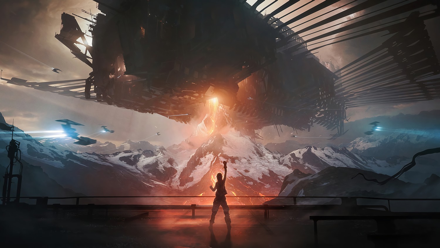 Explore the Impressive Sci-Fi Spaceship Wallpaper