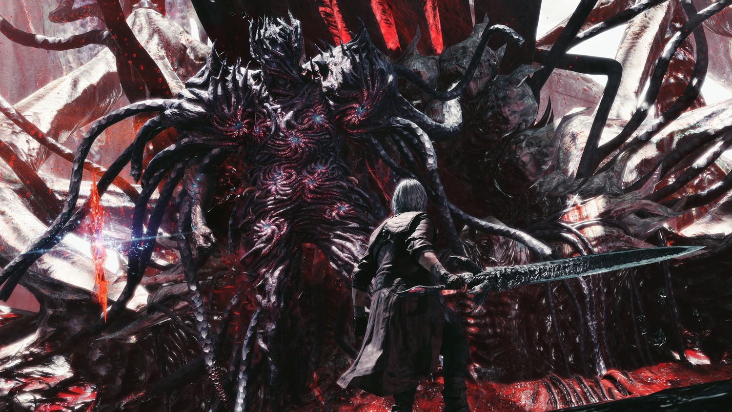 Download Epic Devil May Cry 5 Wallpaper featuring Dante and Urizen