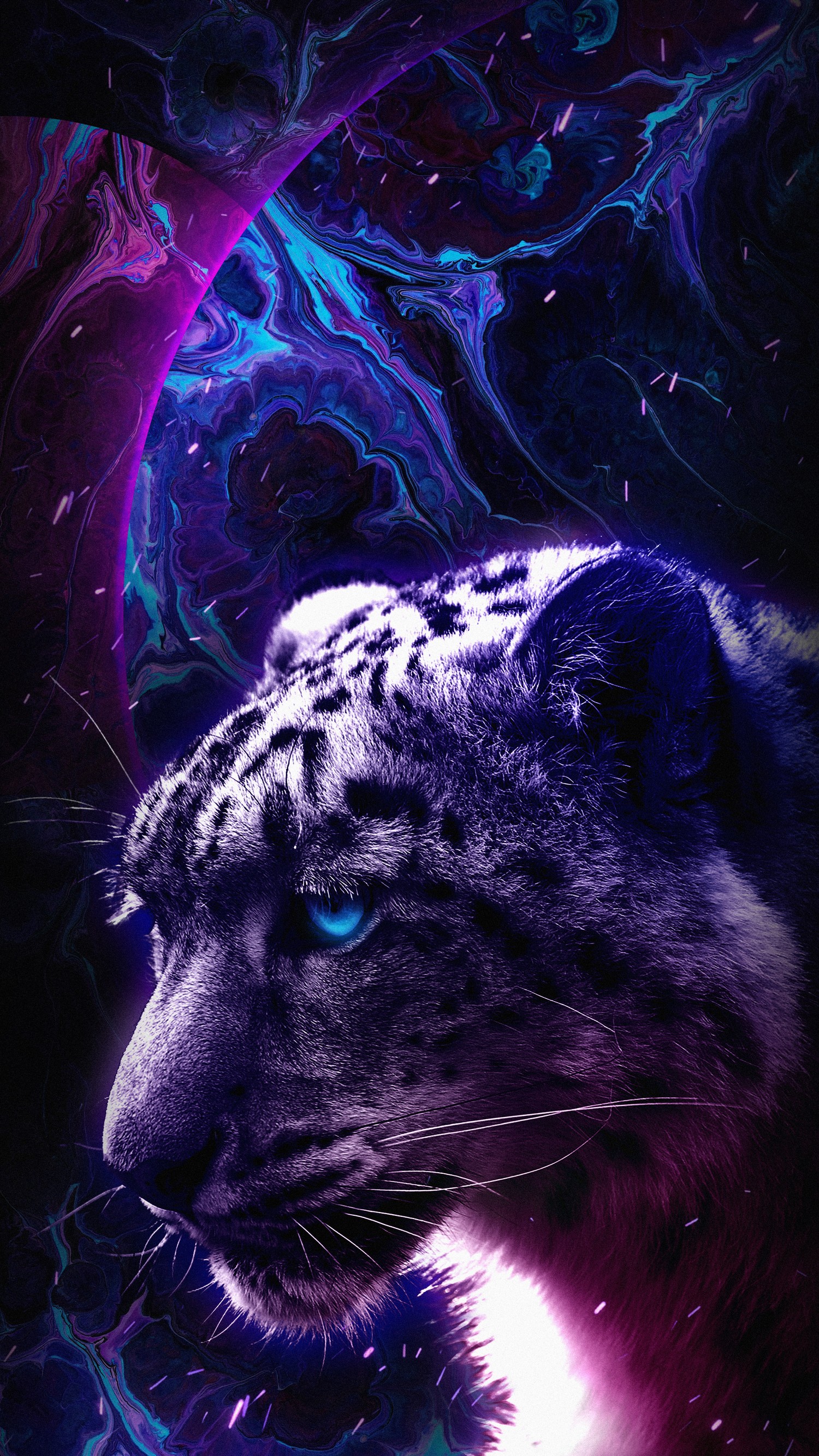 Download the Stunning Electric Blue Panther Wallpaper