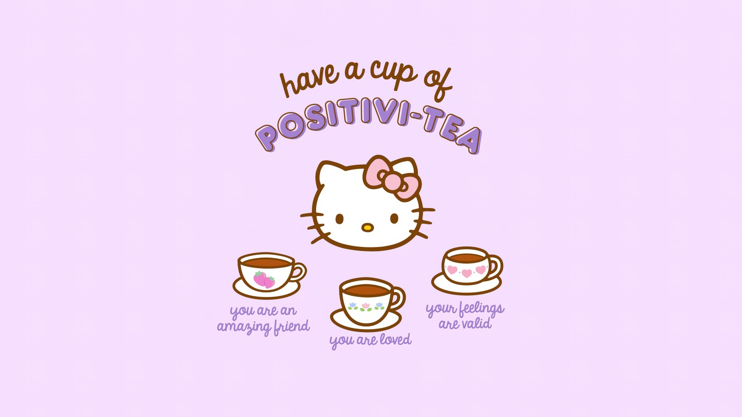 Download the Cute Hello Kitty Positivity Wallpaper