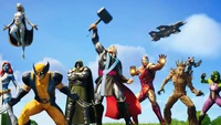 Fond d'Écran Fortnite Chapitre 2 Saison 4 avec Héros et Vilains