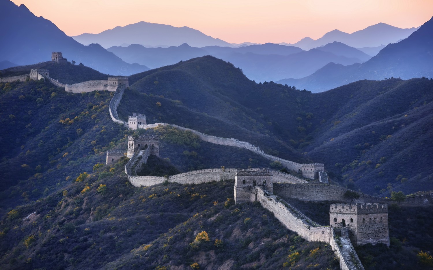 Vue Étonnante de la Grande Muraille de Chine