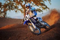 Descarga este emocionante fondo de pantalla de motocross de Yamaha