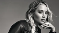 Téléchargez l'étonnant fond d'écran monochrome de Jennifer Lawrence