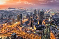 Téléchargez la Vue Aérienne de Haute Qualité du Skyline de Dubaï