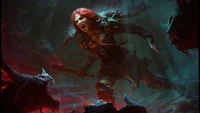 Fond d'écran épique de la barbare féminine de Diablo IV