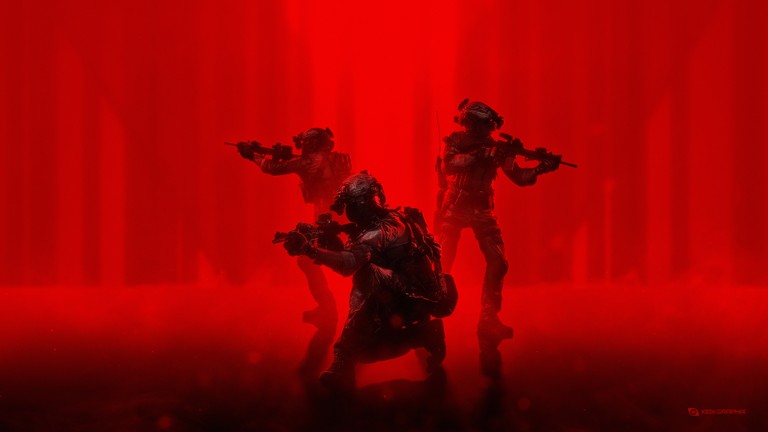 Download High-Quality 4K Wallpaper of Soldiers on Red Background