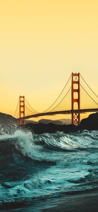 Fond d'Écran du Pont Golden Gate : Une Vue Captivante au Crépuscule