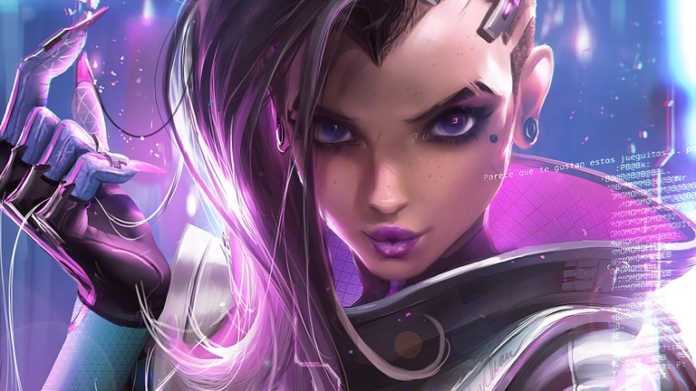 Explore the Captivating Sombra Wallpaper from Overwatch