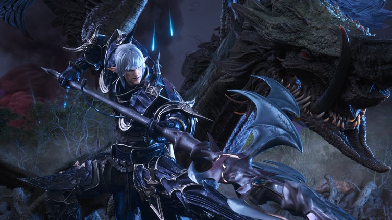 Epic Final Fantasy XIV Wallpaper - Estinien Wyrmblood and Dragoon Action