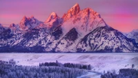 Vista Asombrosa de Mount Moran al Amanecer