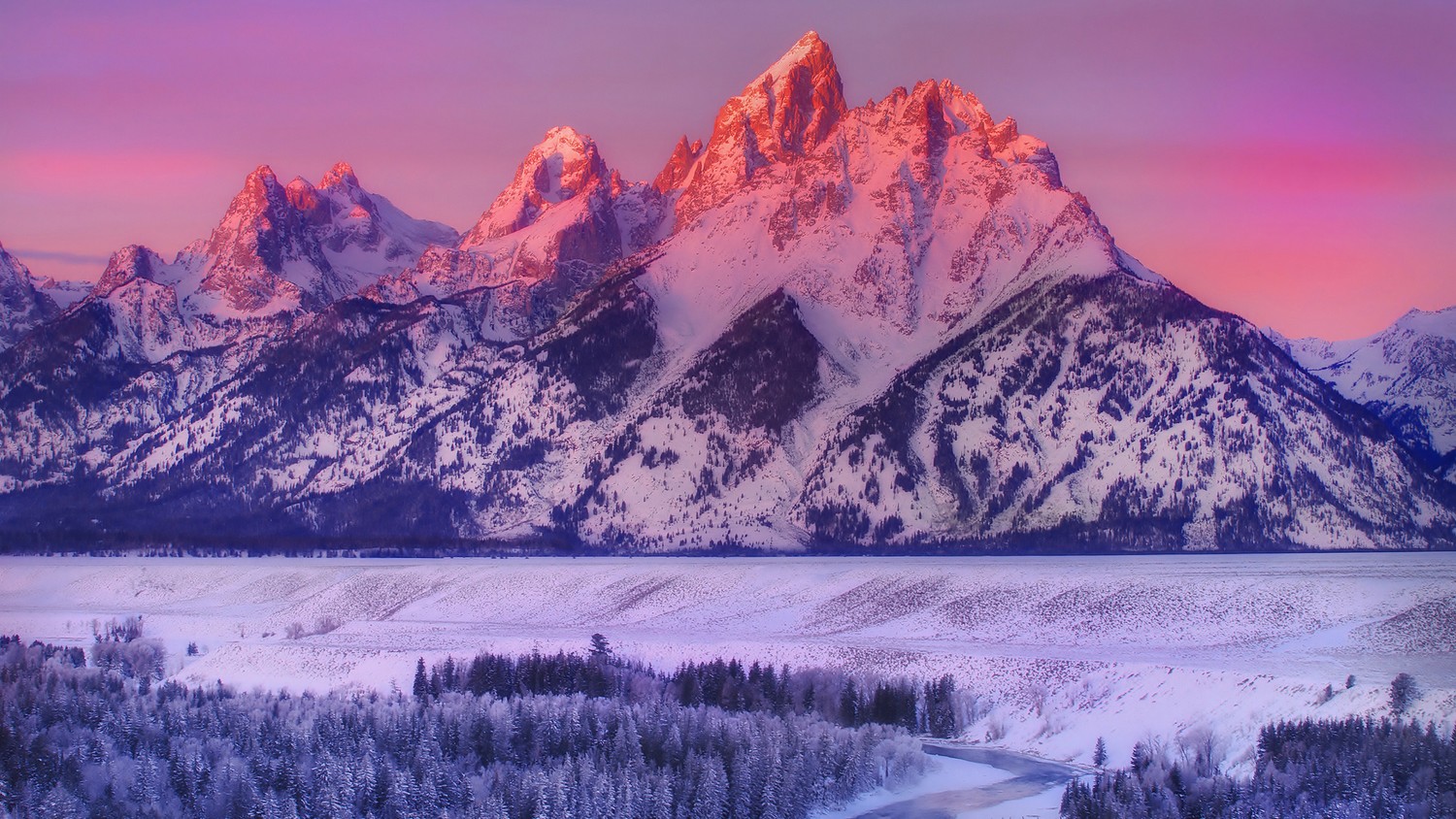 Breathtaking View of Mount Moran at Dawn