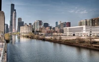 Fond d'Écran du Skyline du Fleuve Chicago