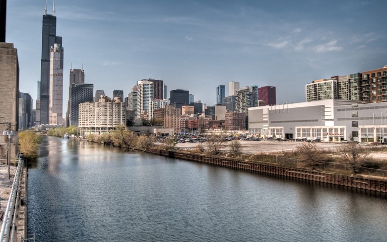 Chicago River Skyline Wallpaper