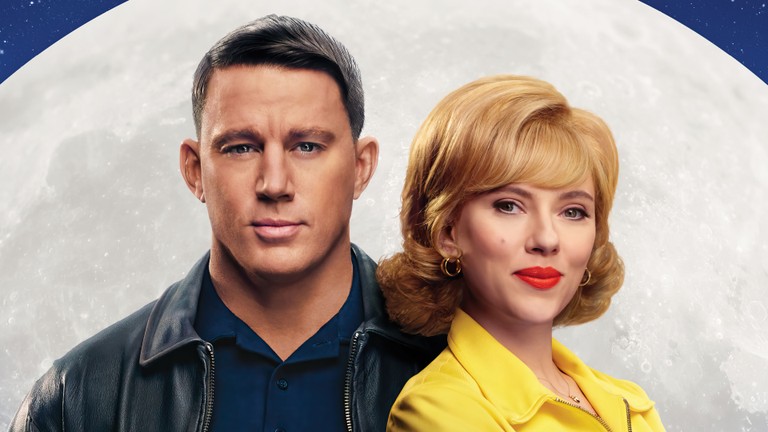 Fly to the Moon Wallpaper Featuring Channing Tatum and Scarlett Johansson