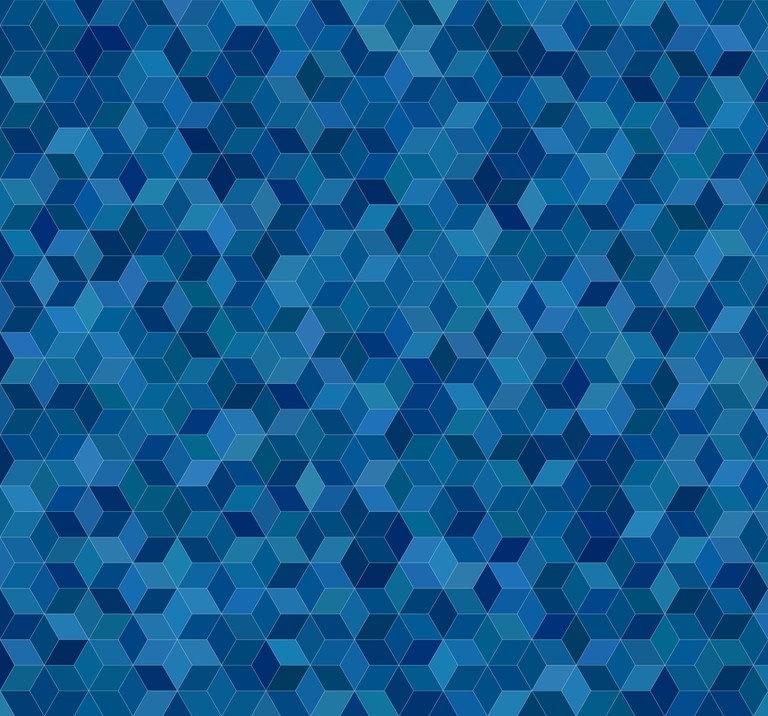 Vibrant Blue Hexagonal Pattern Wallpaper