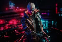 Explora Nuestro Impresionante Wallpaper de Cyberpunk 2077 con Geralt de Rivia