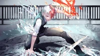 Descarga asombroso fondo de pantalla de Shoto Todoroki de My Hero Academia