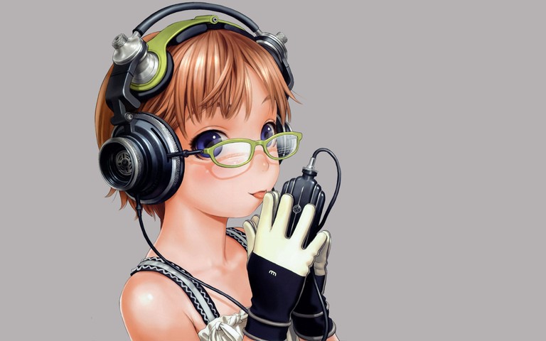 Découvrez Notre Fond d'Écran Anime avec Casque et Microphone