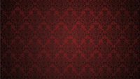 Stunning Red and Black Damask Wallpaper