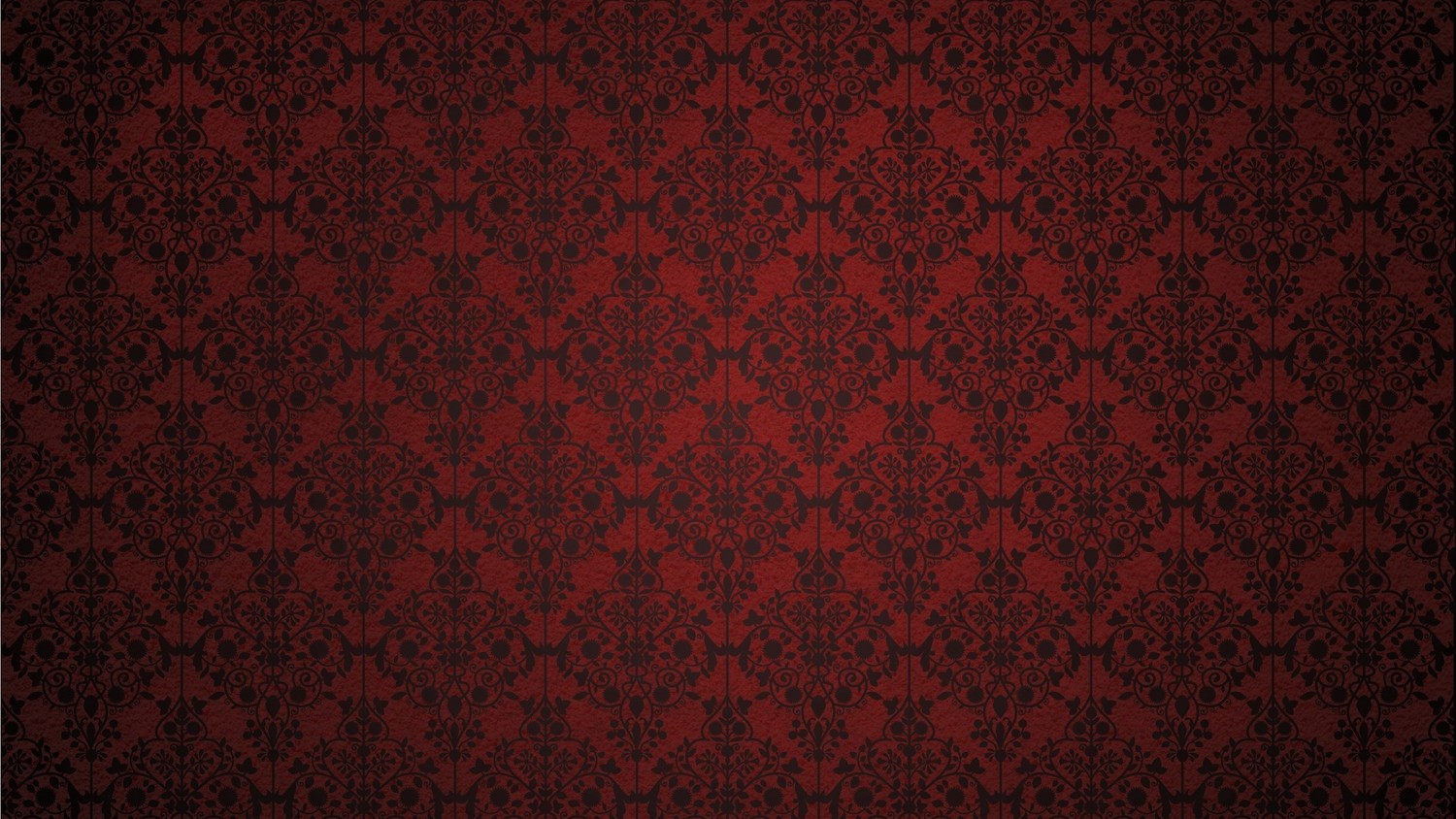 Stunning Red and Black Damask Wallpaper