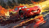 Fondo de Pantalla de Lightning McQueen en 4K – Descarga Arte Impresionante de Cars