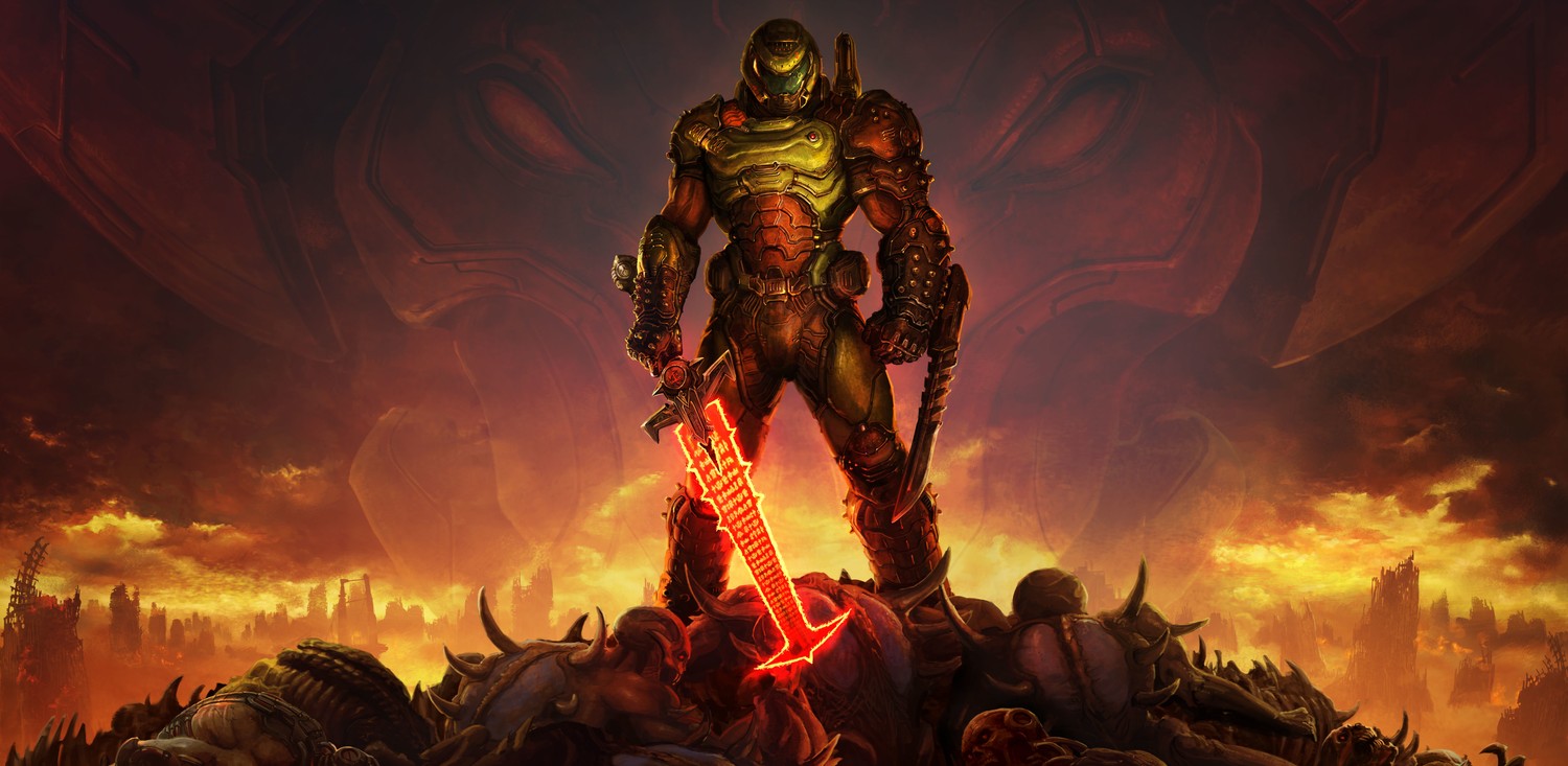 Fondo de pantalla de alta calidad de Doom Slayer para tus dispositivos