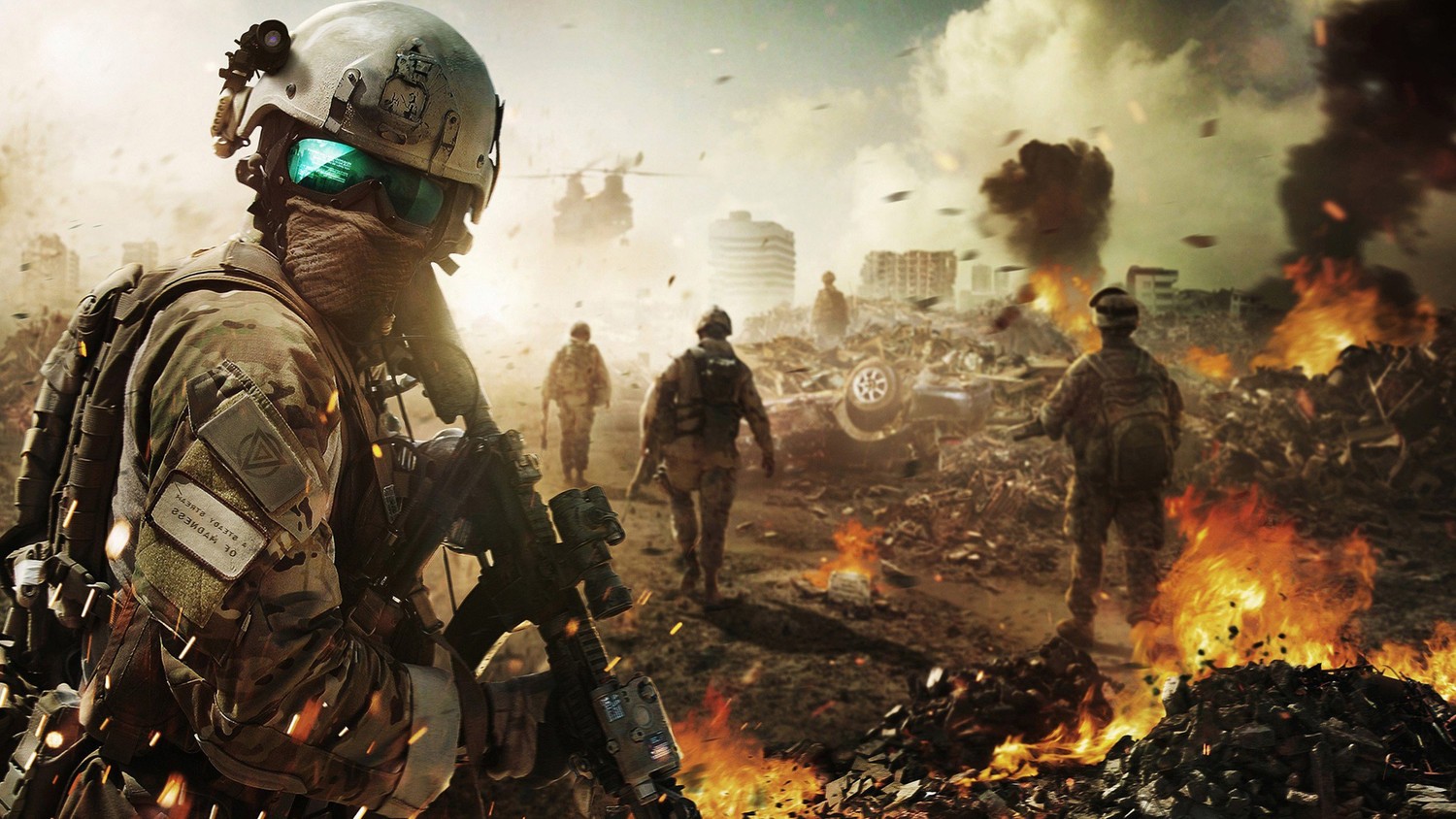 Download Stunning HD Wallpaper of a Soldier in a War Zone