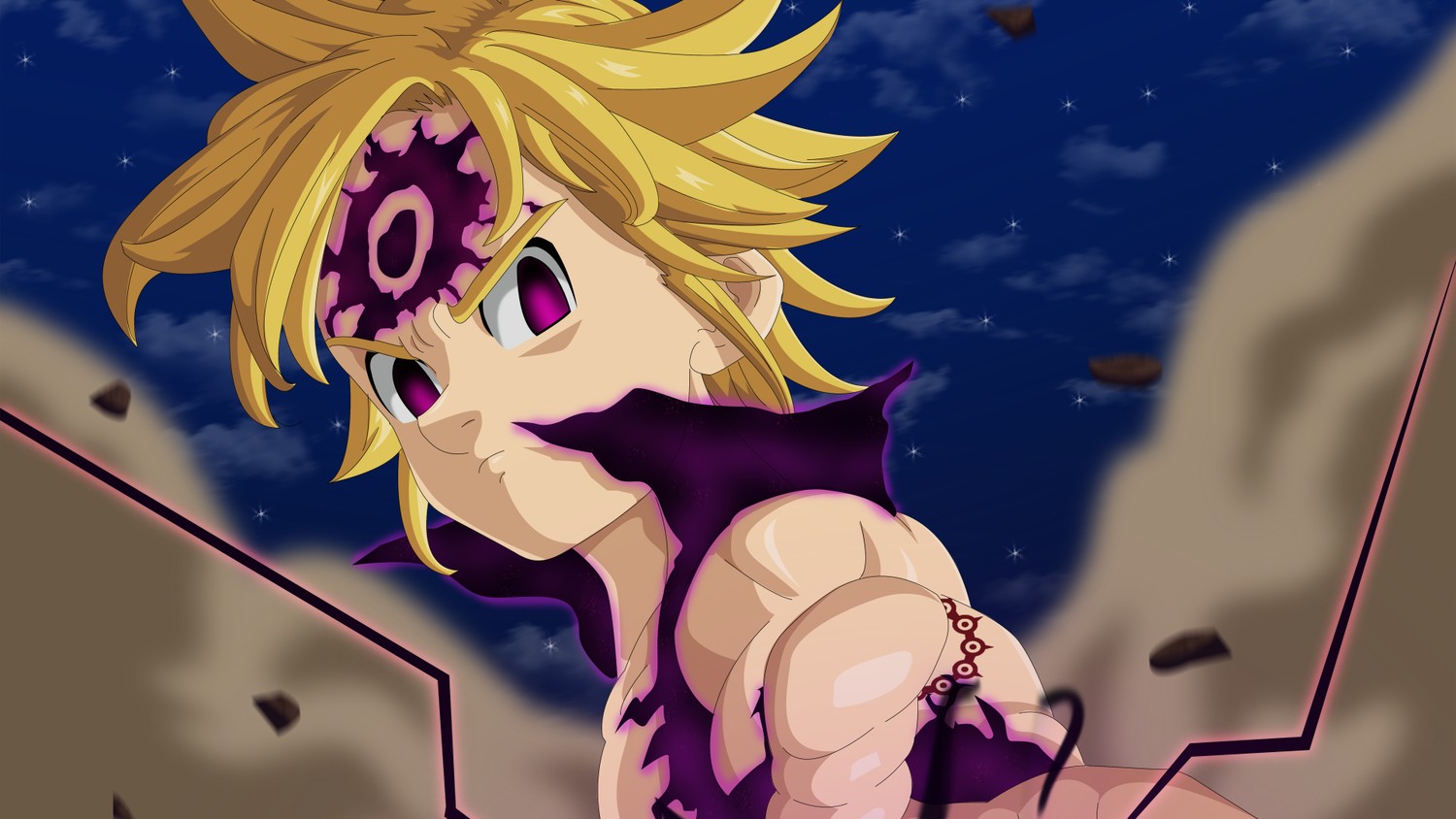 Stunning Meliodas Assault Mode Wallpaper from The Seven Deadly Sins