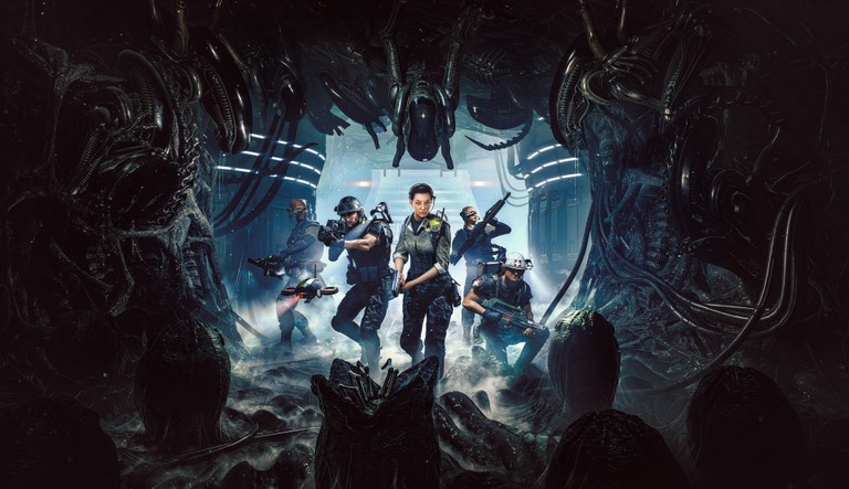 Explore the Thrilling 4K Wallpaper of Aliens: Dark Descent