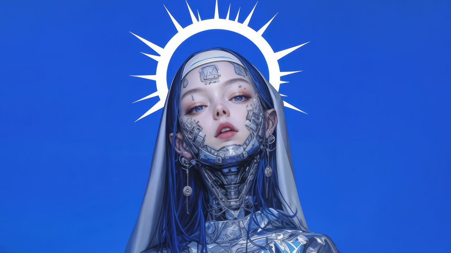 Download Exceptional Cyberpunk Nun Wallpaper